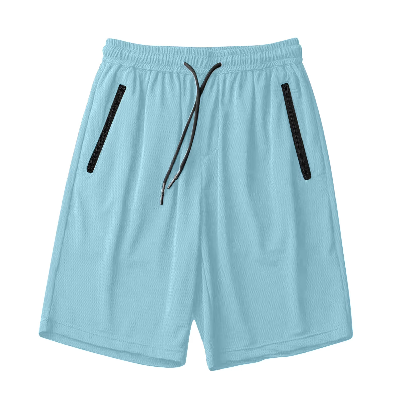 Light Blue Zip Pocket Running Shorts